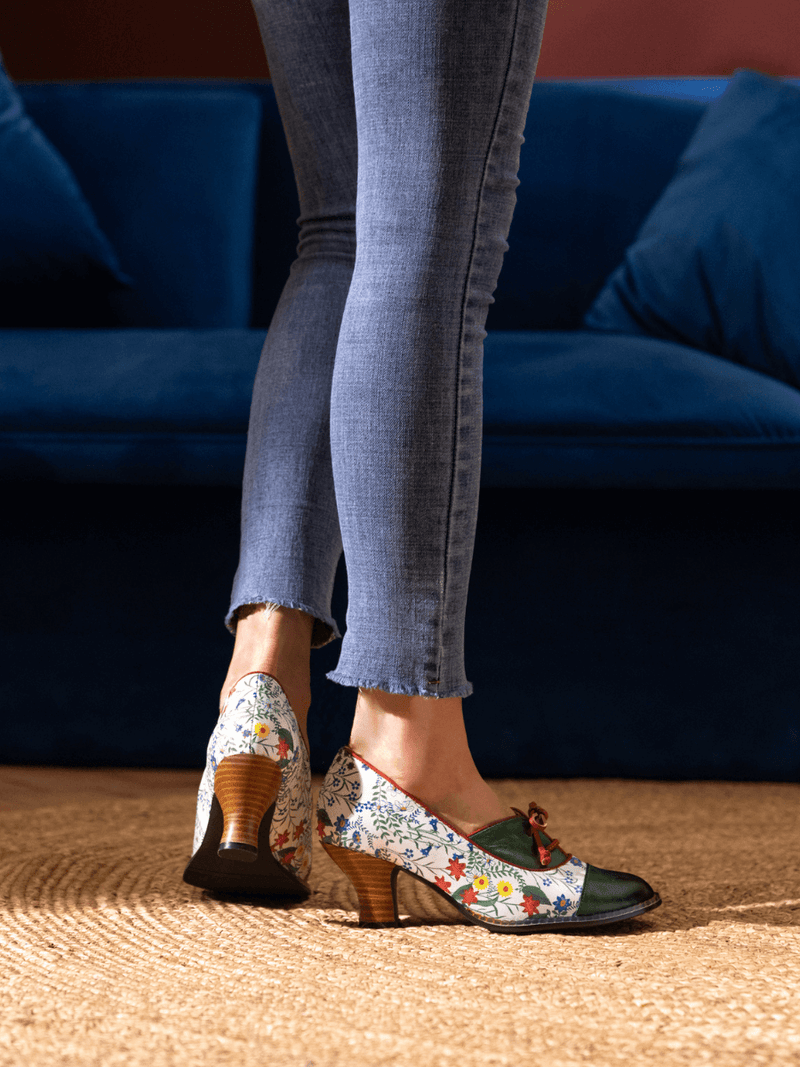 Soffia | Lily Kitten Heel Leather Pump