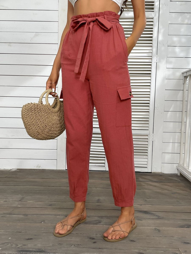 Garnett Linen Pants - Annatto