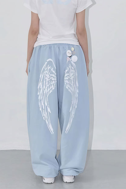 Hip Hop Graphic Baggy Straight Pants