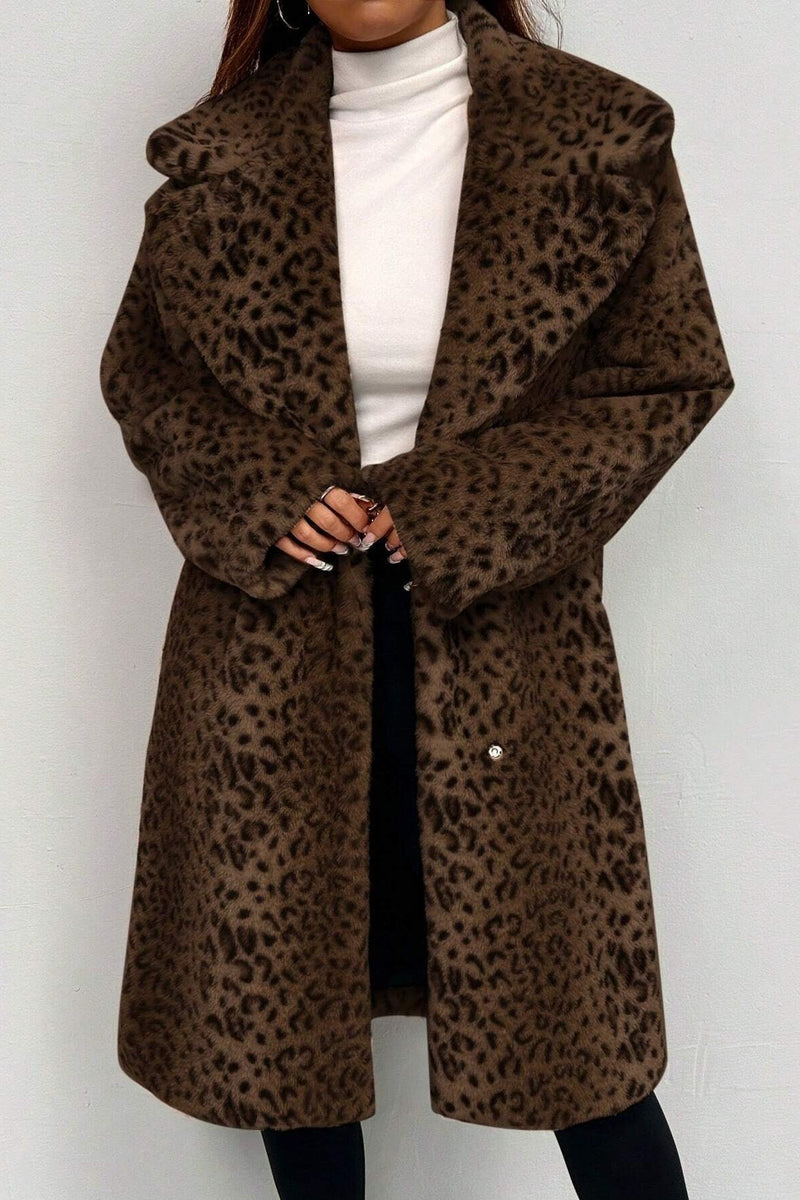 Plush Faux Fur Mid-length Overcoat