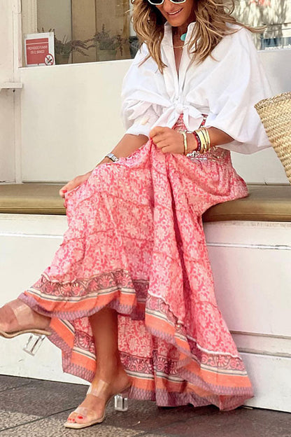 Paneled Maxi Skirt