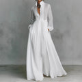 Women's Casual Solid Color Pleated Cotton Linen Maxi Dress elevenforest