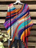 Women's Abstract Dazzle Stripe Print Casual Top