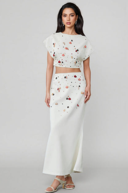 Gavrin Shell Diamond Top Midi Dress Set
