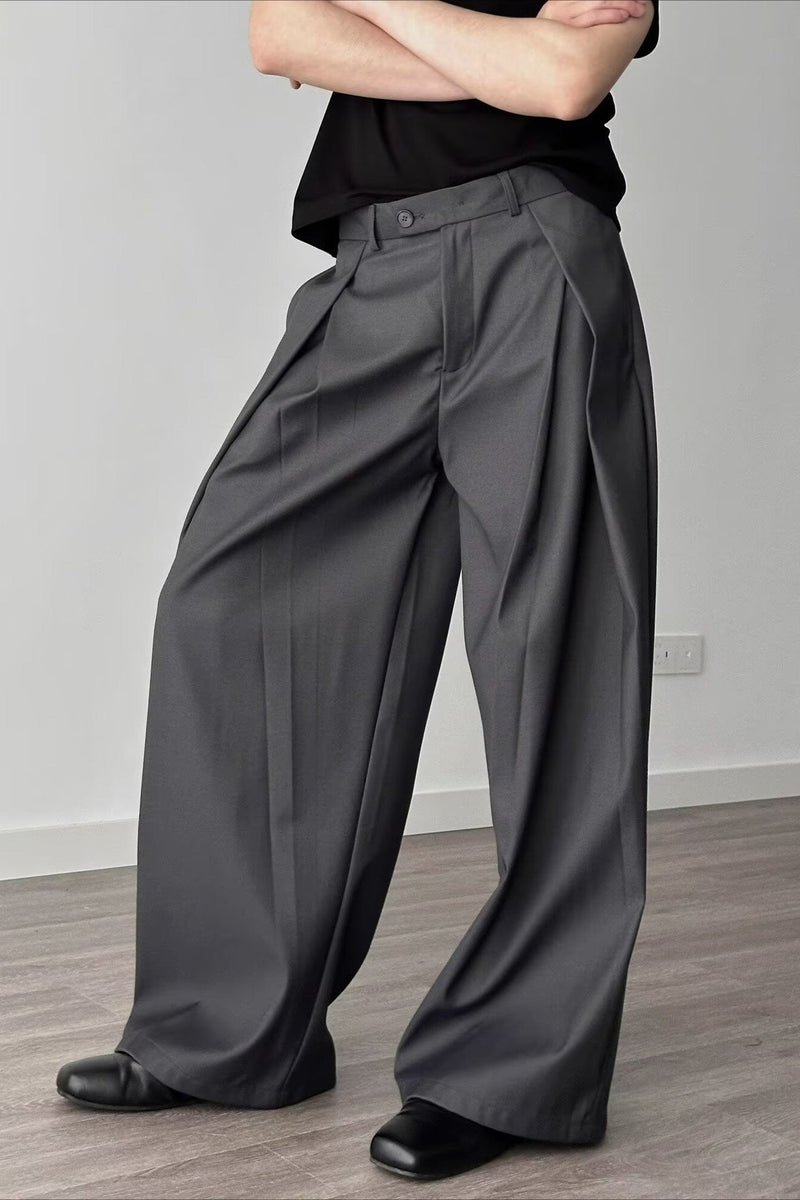 3d Pleat A-line Wide Leg Pants