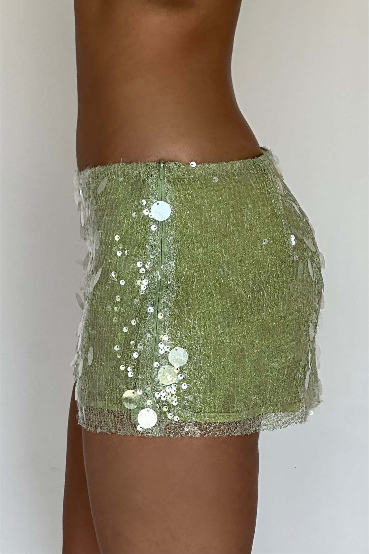 Color Sequin Fitted Party Mini Skirt