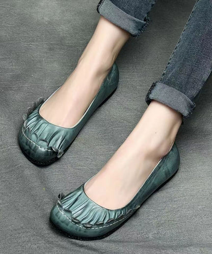 Handmade Retro Mulberry Flat Shoes for Cowhide Leather