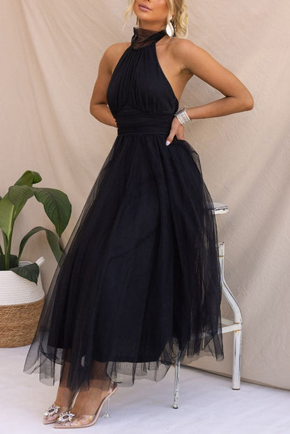 French Fairy, Ethereal Chiffon Patchwork Detail Suspender Long Dress
