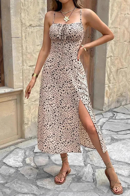 Print Spaghetti Strap Maxi Dress