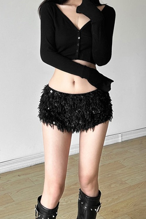 Color Sequin Low Rise Shorts