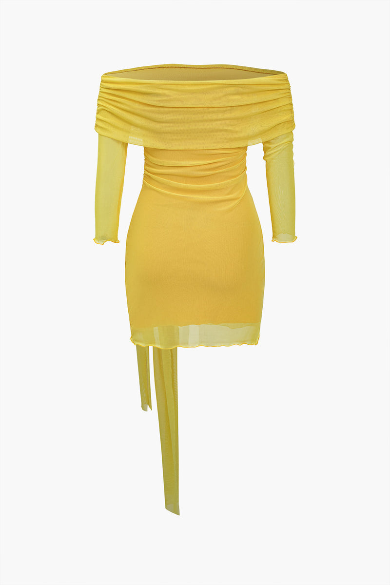 Tie Front Off Shoulder Mini Dress