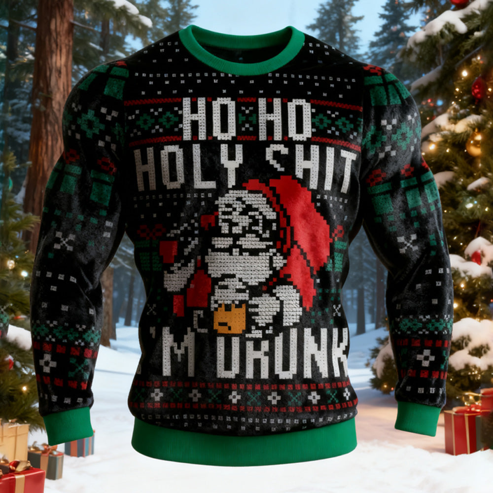 Santa Claus Christmas Ugly Flannel Sweatshirt elevenforest