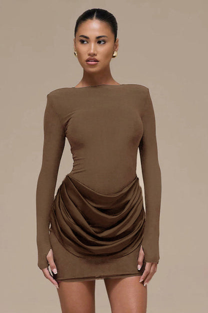 Color Ruched Bodycon Dress