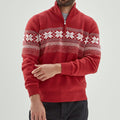 Men's Vintage Christmas Snowflake Half Zip Sweater artswardrobe