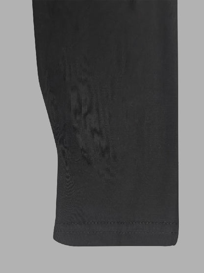 Simple Loose Black Split-joint Long Sleeves Midi Dress