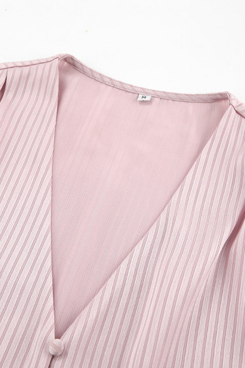 Loose Fit Long Sleeve Detachable Collar Blouse