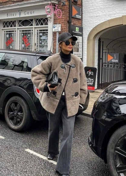 Chenille Toggle Wool Coat