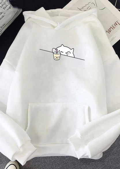 Adorable Cat Boba Hoodie - Soft & Cozy ’s Sweatshirt