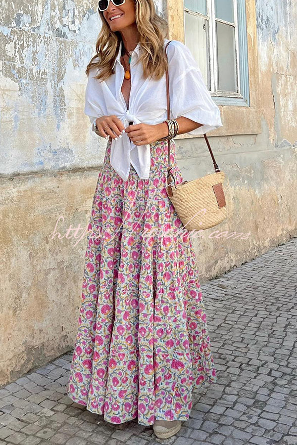Plan for Paradise Smocked Waist Maxi Skirt