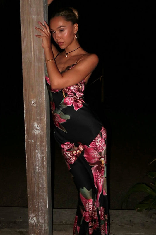 V-neck Cami Bodycon Maxi Dress