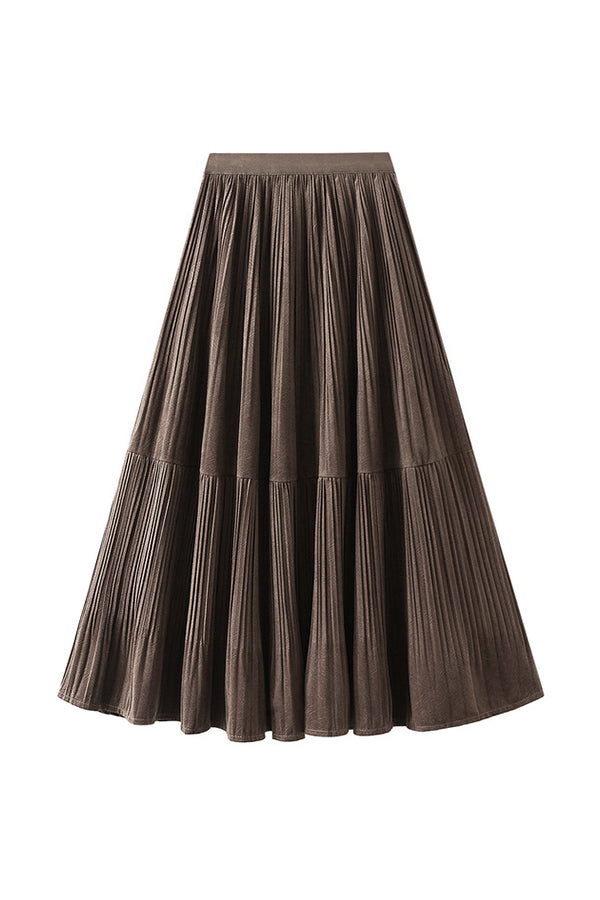 Velvet Pleated Skirt