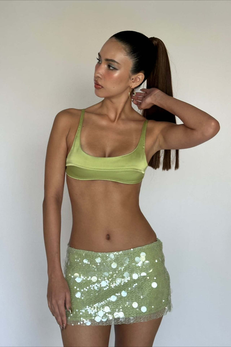 Color Sequin Fitted Party Mini Skirt