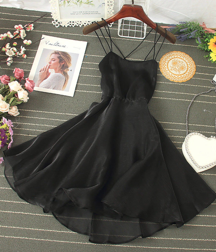 Tulle Backless Short Dress Mini Dress P343