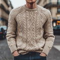 Men's Vintage Fairman Isle Jacquard Knit Crew Neck Sweater artswardrobe