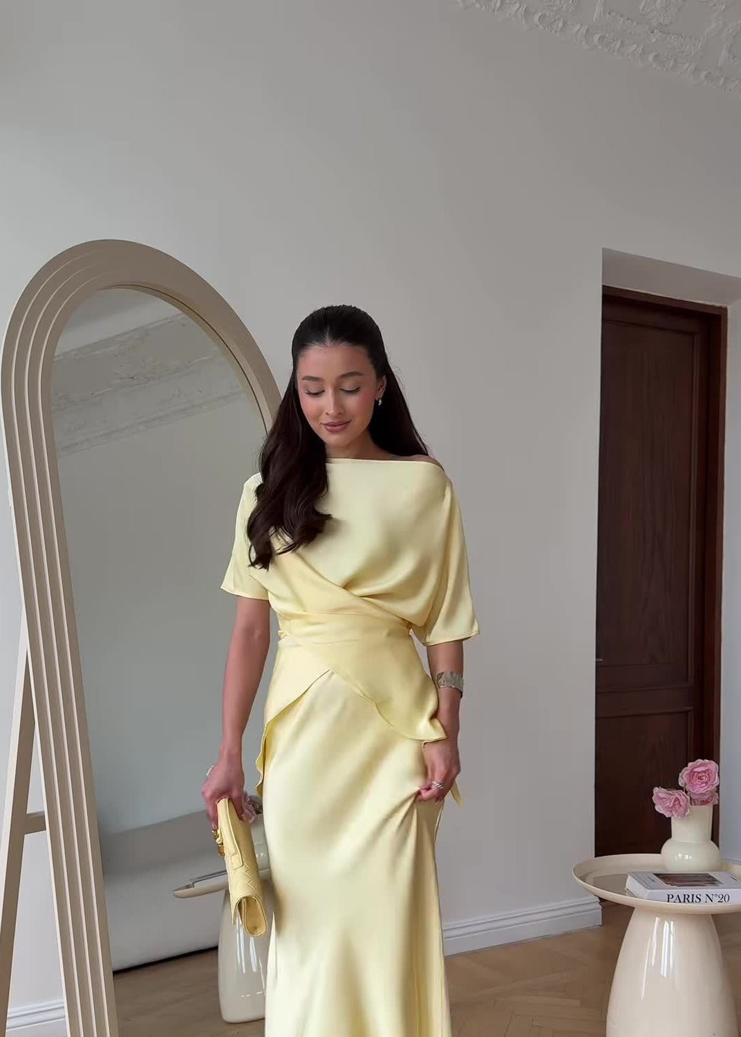 Sierra - Satin Two-piece Skirt and Blouse Set