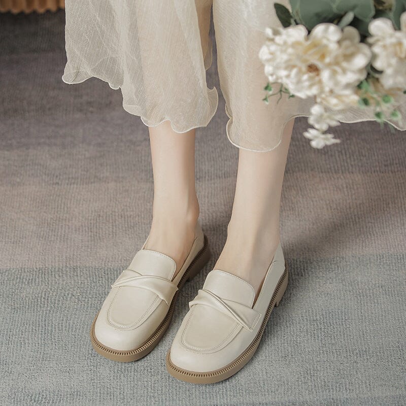 Autumn Soft Leather Flat Loafers