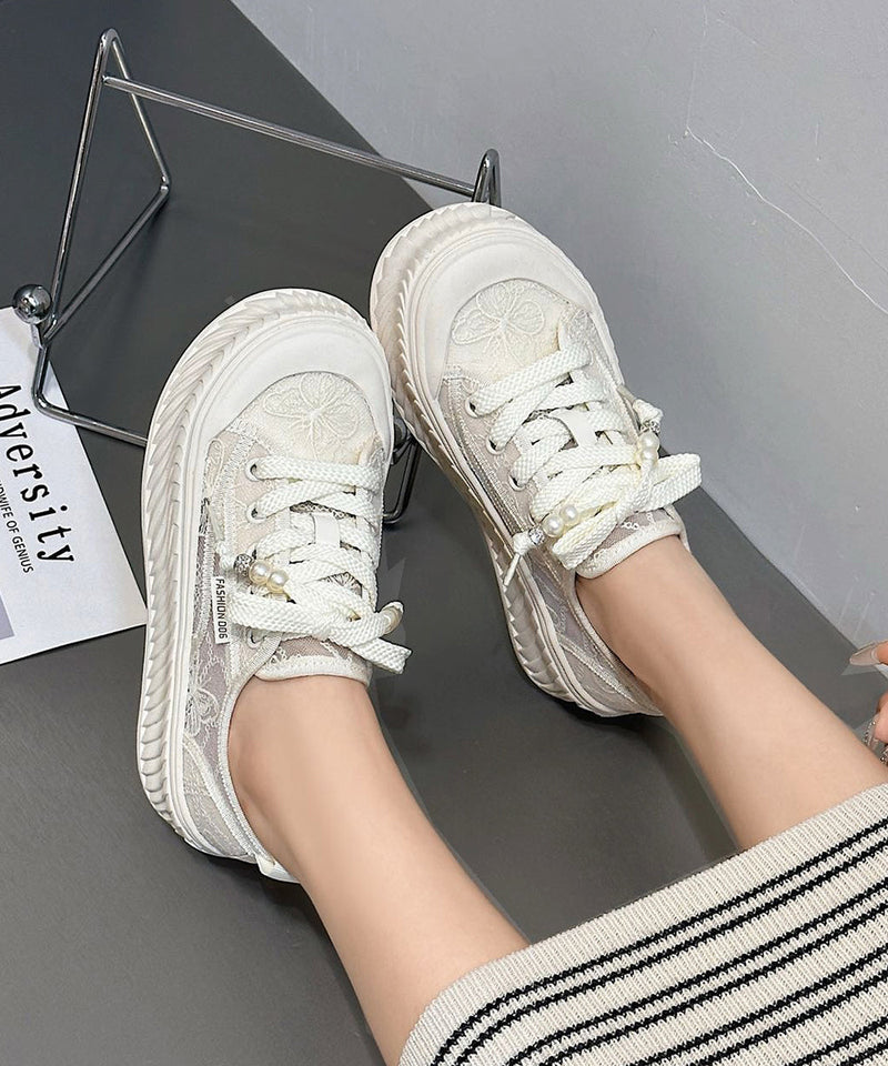 Comfy Splicing Platform Flat Shoes for Black Breathable Mesh