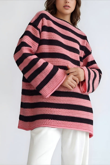 Striped Knit Loose Sweater