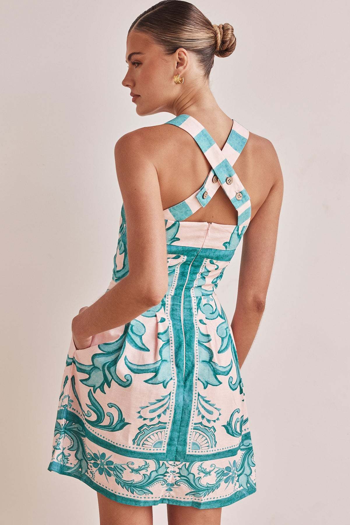 Exquisite Painted Print Camisole Mini Dress