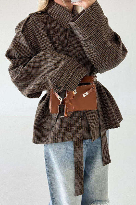 Houndstooth Demure Designer Coat