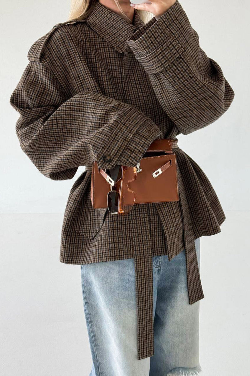 Houndstooth Demure Designer Coat