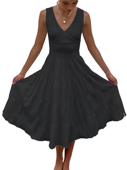 Knit V-neck for Maxi Dress Y2k Backless Knitwear Party Dress Baggy High Waist Summer Female Dress