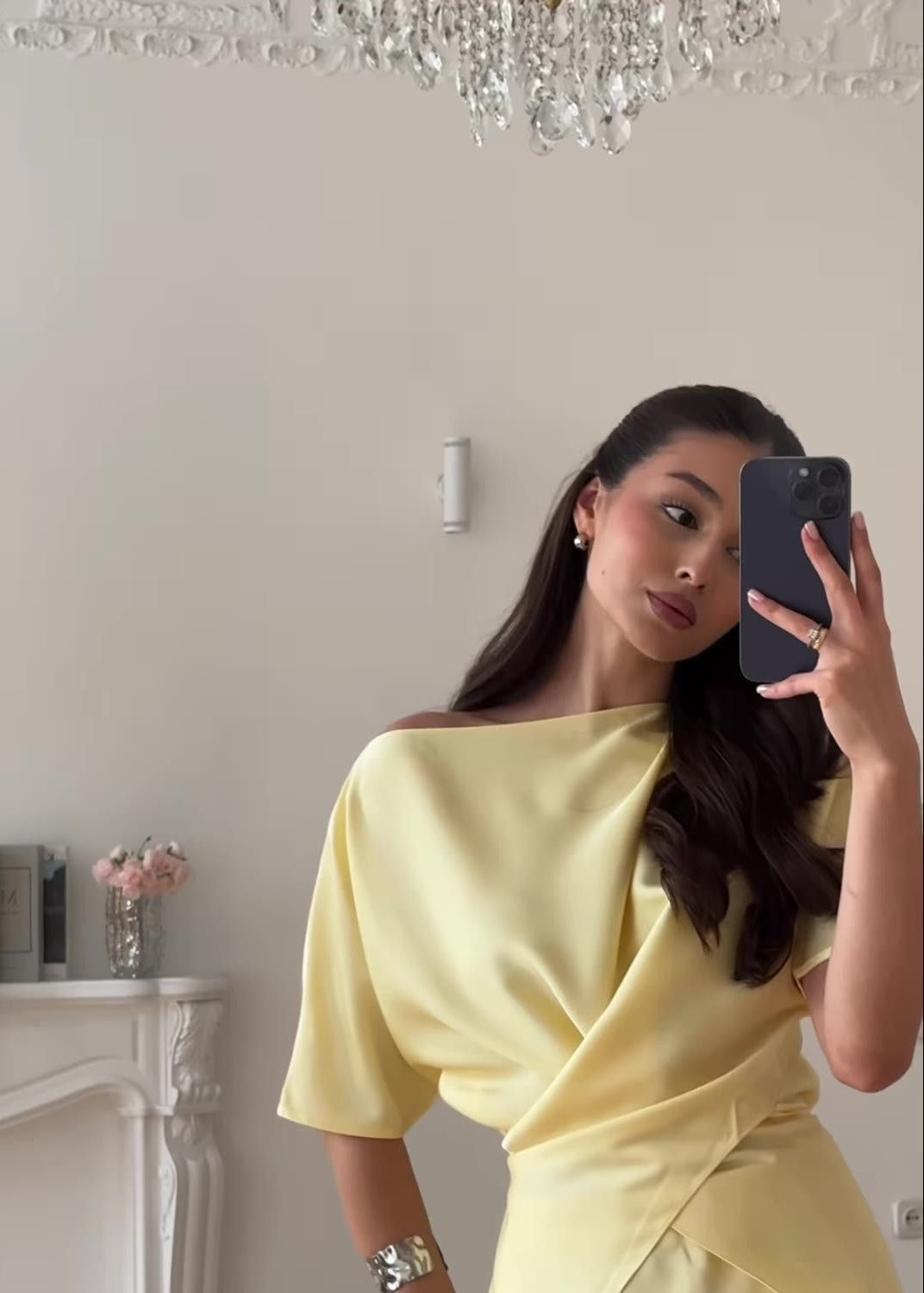 Sierra - Satin Two-piece Skirt and Blouse Set