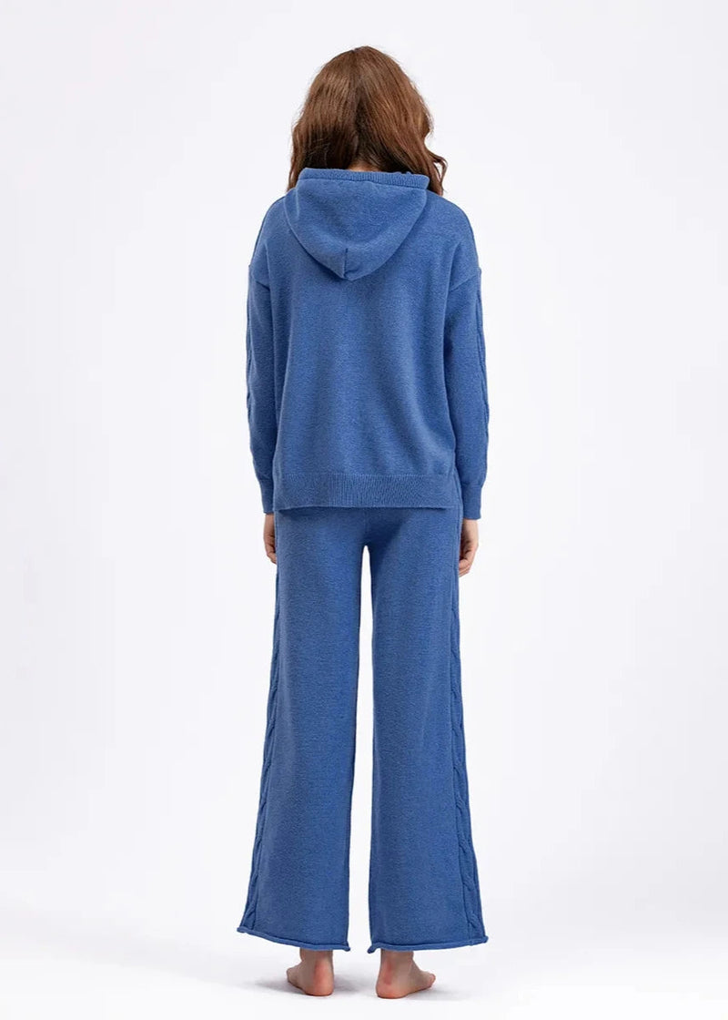 Cozy Cable Knit Hoodie & Pants Lounge Set