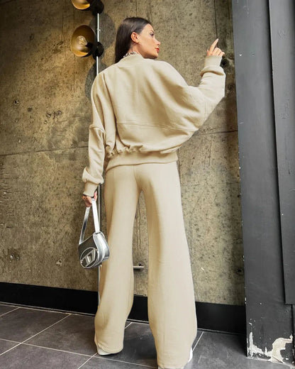 Urban - Green Zippered Cardigan and Trousers Set