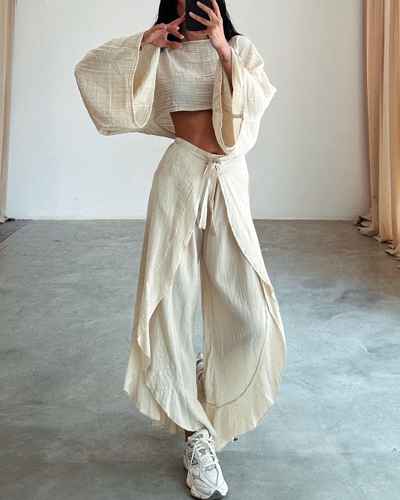 Holding Hands Linen Two Piece Set