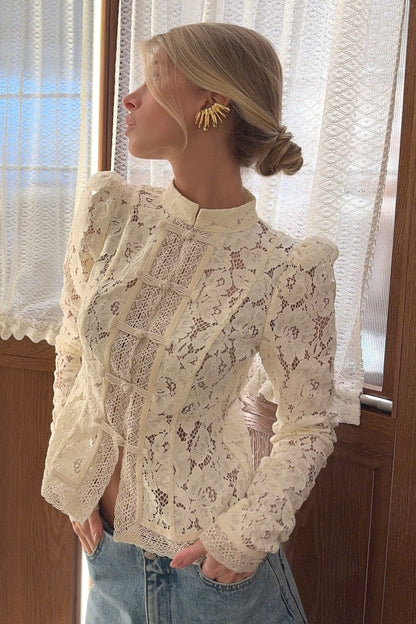 Lace Button Blouse