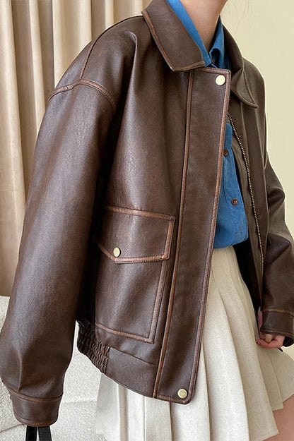 Modern Oversized Leather Coat