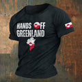 Men's Hands Off Greenland Print Crew Neck Short Sleeve T-shirt elevenforest