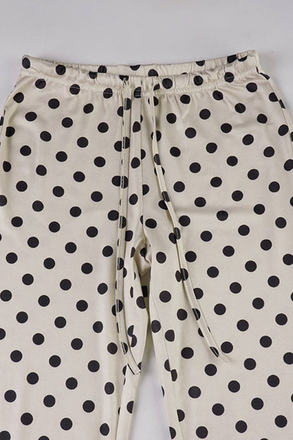 Polka Dot Flared Loose Pants
