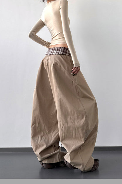 Layered Wide-leg Palazzo Pants