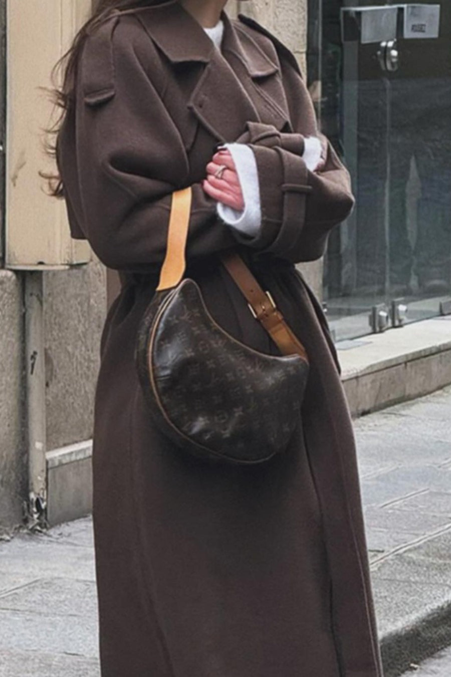 Color Long Sleeve Trench Overcoat