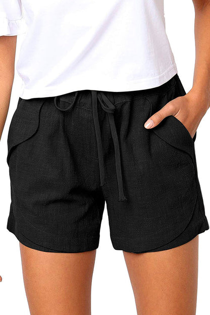 Moxidress Drawstring High Waist Shorts