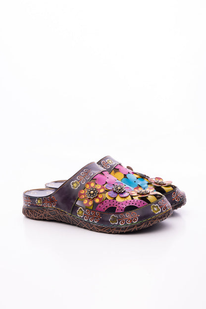 Soffia | Brickell Tropical Cut-out Leather Sandal