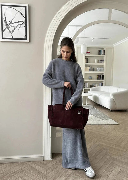 Luxe Cozy Knit Sweater & Fishtail Skirt Set