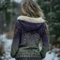 Comstylish Bohemian Retro Gradient Color Women's Winter Knit Sweater Coat